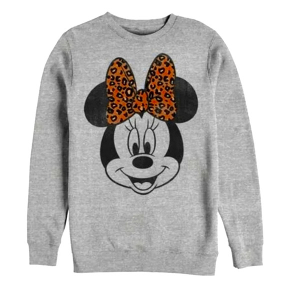 Minnie & Friends Minnie Mouse Cheetah print Bow Crewneck Sweatshirt Small - Picture 1 of 1